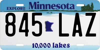 MN license plate 845LAZ
