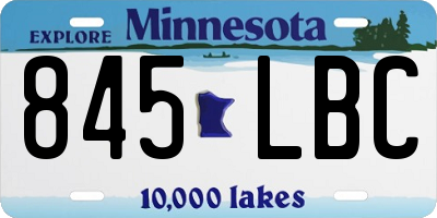MN license plate 845LBC