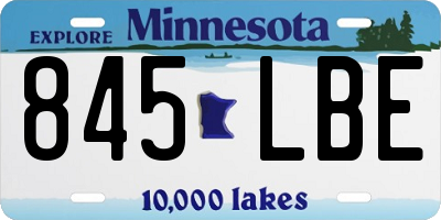 MN license plate 845LBE