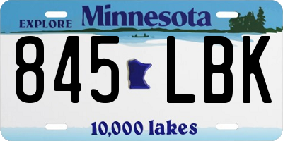MN license plate 845LBK