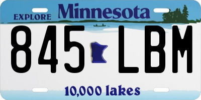 MN license plate 845LBM
