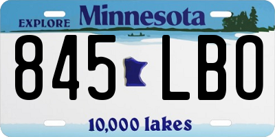 MN license plate 845LBO