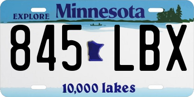 MN license plate 845LBX