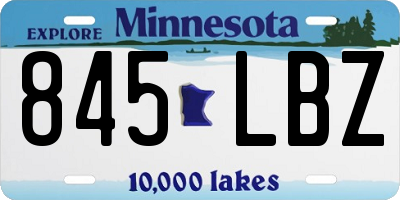 MN license plate 845LBZ