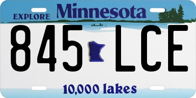 MN license plate 845LCE