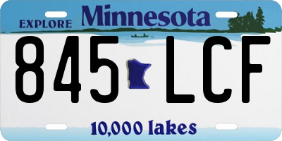 MN license plate 845LCF