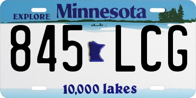 MN license plate 845LCG