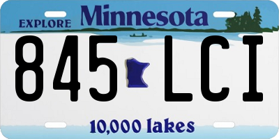 MN license plate 845LCI