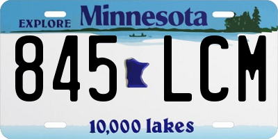 MN license plate 845LCM