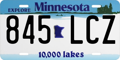 MN license plate 845LCZ