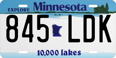 MN license plate 845LDK