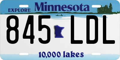 MN license plate 845LDL