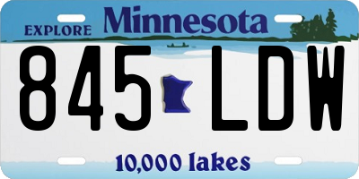 MN license plate 845LDW