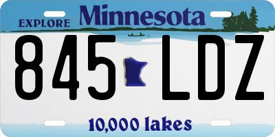 MN license plate 845LDZ