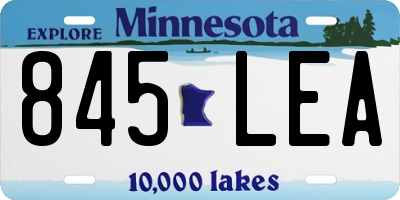 MN license plate 845LEA