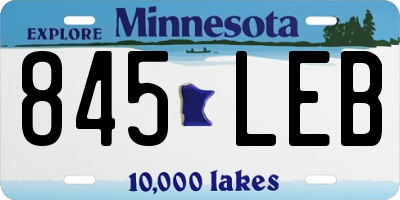 MN license plate 845LEB