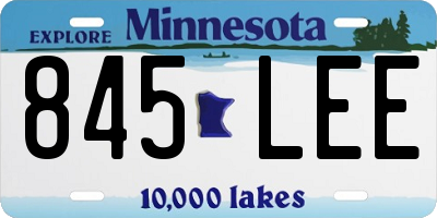 MN license plate 845LEE