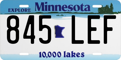 MN license plate 845LEF