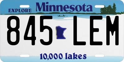MN license plate 845LEM