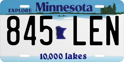 MN license plate 845LEN