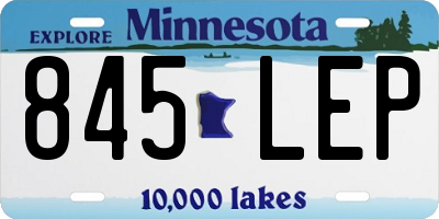 MN license plate 845LEP