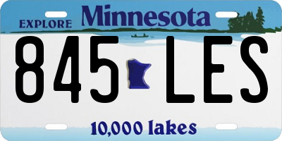 MN license plate 845LES