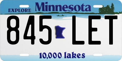 MN license plate 845LET