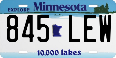 MN license plate 845LEW