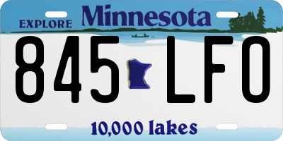 MN license plate 845LFO