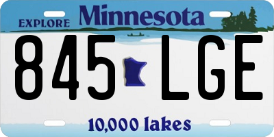 MN license plate 845LGE
