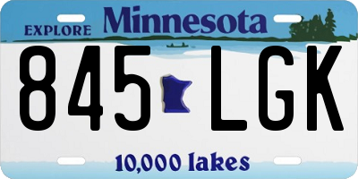 MN license plate 845LGK