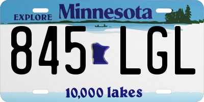 MN license plate 845LGL