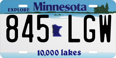 MN license plate 845LGW