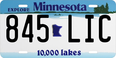 MN license plate 845LIC