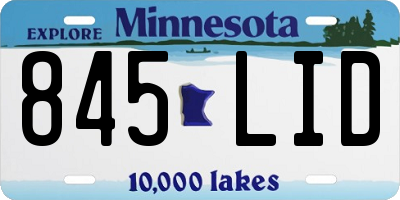 MN license plate 845LID