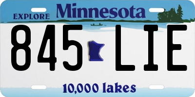 MN license plate 845LIE