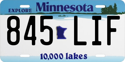 MN license plate 845LIF
