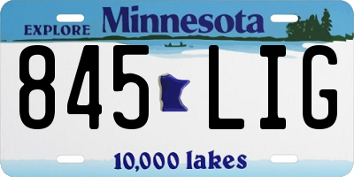 MN license plate 845LIG