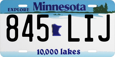 MN license plate 845LIJ
