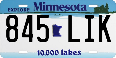 MN license plate 845LIK