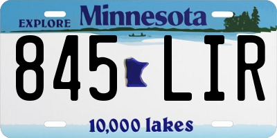 MN license plate 845LIR