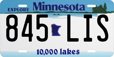 MN license plate 845LIS