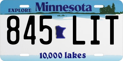 MN license plate 845LIT