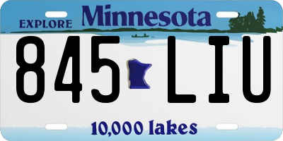 MN license plate 845LIU