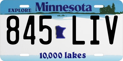 MN license plate 845LIV
