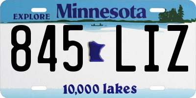MN license plate 845LIZ
