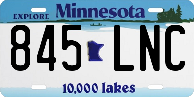 MN license plate 845LNC