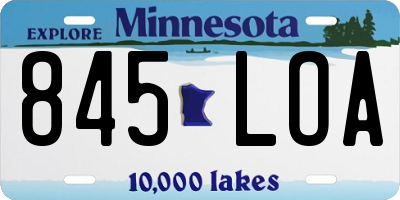 MN license plate 845LOA