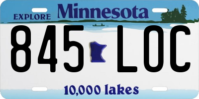 MN license plate 845LOC