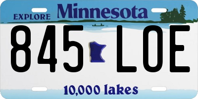 MN license plate 845LOE